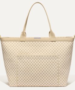 The Zip Travel Tote - Parchment Basketweave
