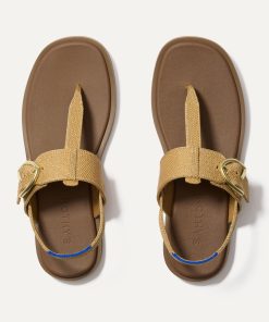 The T–Strap Sandal - Metallic Golden Sun