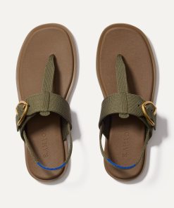 The T–Strap Sandal - Safari Green