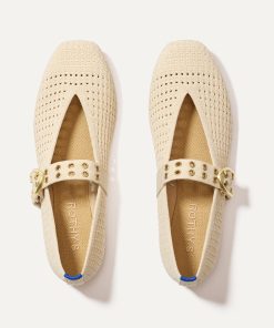 The Max Buckle Mary Jane - Off White Mesh